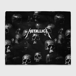 Плед флисовый Metallica - logo rock group, цвет: 3D-велсофт