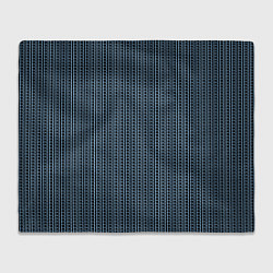 Плед флисовый Чёрно-синий полосы в горошек, цвет: 3D-велсофт