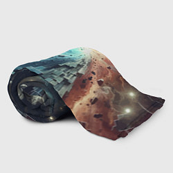 Плед флисовый Рождение новой планеты - неоновое свечение, цвет: 3D-велсофт — фото 2