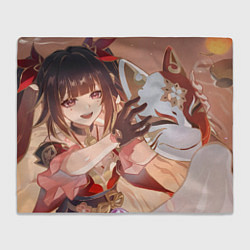 Плед флисовый Honkai Star Rail Sparkle and kitsune mask, цвет: 3D-велсофт