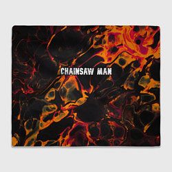 Плед флисовый Chainsaw Man red lava, цвет: 3D-велсофт