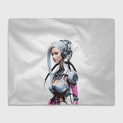 Плед флисовый Cyber warrior Barbie - ai art fantasy, цвет: 3D-велсофт