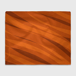 Плед флисовый Тёмный оранжевый полосами, цвет: 3D-велсофт