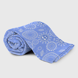 Плед флисовый Синие цветочные рожицы, цвет: 3D-велсофт — фото 2