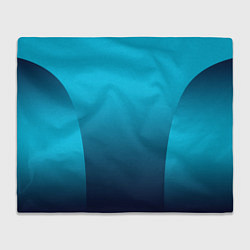 Плед флисовый Яркий голубой с синим градиент комбинированный кро, цвет: 3D-велсофт