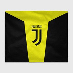 Плед флисовый Juventus sport geometry yellow, цвет: 3D-велсофт