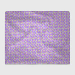 Плед флисовый Паттерн сиреневый цветочный, цвет: 3D-велсофт