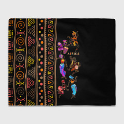 Плед флисовый Африканские танцы - этнический орнамент, цвет: 3D-велсофт