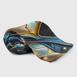 Плед флисовый Объемная синяя текстурная кожа, цвет: 3D-велсофт — фото 2