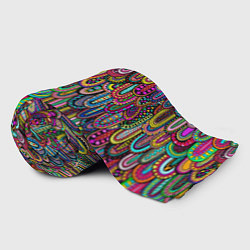 Плед флисовый Абстрактные перья в стиле бохо, цвет: 3D-велсофт — фото 2