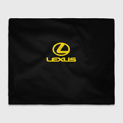 Плед флисовый Lexus yellow logo, цвет: 3D-велсофт