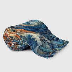 Плед флисовый Джинсовый шторм - нейросеть, цвет: 3D-велсофт — фото 2