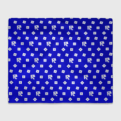 Плед флисовый Roblox blue pattern, цвет: 3D-велсофт