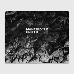 Плед флисовый Manchester United black graphite, цвет: 3D-велсофт
