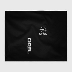 Плед флисовый Opel white logo, цвет: 3D-велсофт