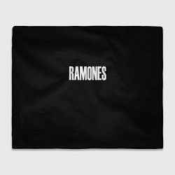 Плед флисовый Ramones white logo, цвет: 3D-велсофт