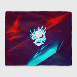 Плед флисовый Samurai geometry stripes neon, цвет: 3D-велсофт