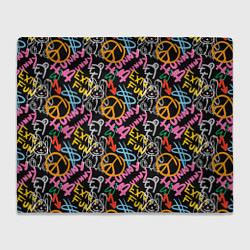 Плед Funny bunny color graffiti pattern