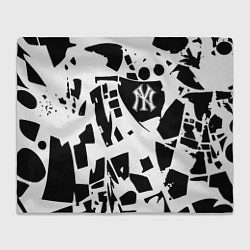Плед флисовый New York yankees - abstraction, цвет: 3D-велсофт