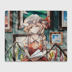 Плед флисовый Touhou Project Flandre милая с бумажным самолётико, цвет: 3D-велсофт