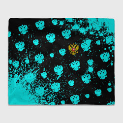 Плед флисовый Герб текстура РФ, цвет: 3D-велсофт