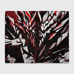 Плед флисовый White and red abstraction on a black background, цвет: 3D-велсофт