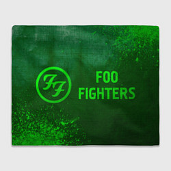Плед флисовый Foo Fighters - green gradient по-горизонтали, цвет: 3D-велсофт