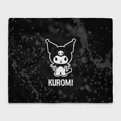 Плед флисовый Kuromi glitch на темном фоне, цвет: 3D-велсофт