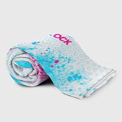 Плед флисовый Deadlock neon gradient style посередине, цвет: 3D-велсофт — фото 2