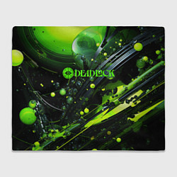 Плед флисовый Deadlock logo зеленая абстракция, цвет: 3D-велсофт