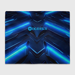 Плед флисовый Deadlock logo и синий неон, цвет: 3D-велсофт