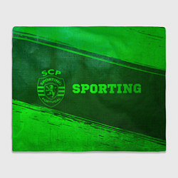 Плед флисовый Sporting - green gradient по-горизонтали, цвет: 3D-велсофт