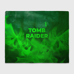 Плед флисовый Tomb Raider - green gradient посередине, цвет: 3D-велсофт