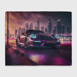 Плед Porshe ночной город