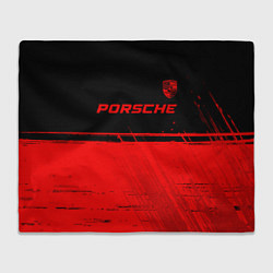 Плед флисовый Porsche - red gradient посередине, цвет: 3D-велсофт