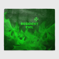 Плед флисовый Resident Evil - green gradient посередине, цвет: 3D-велсофт