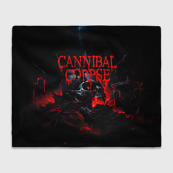 Плед флисовый Cannibal Corpse кровавый череп, цвет: 3D-велсофт