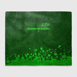 Плед флисовый Counter-Strike 2 - green gradient посередине, цвет: 3D-велсофт
