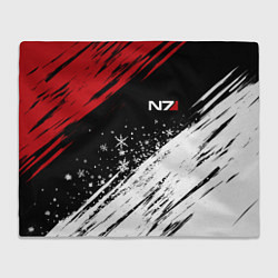 Плед флисовый Mass Effect - Merry Christmas, цвет: 3D-велсофт