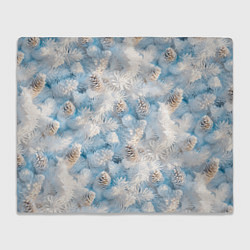 Плед флисовый Мороз и солнце - еловые шишки, цвет: 3D-велсофт