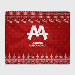 Плед флисовый Новогодний Asking Alexandria с оленями, цвет: 3D-велсофт