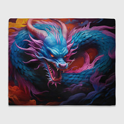 Плед флисовый Рогатый дракон, цвет: 3D-велсофт