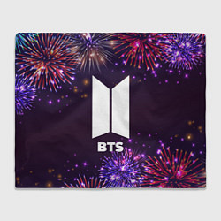 Плед флисовый Праздничный BTS, цвет: 3D-велсофт