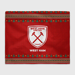 Плед флисовый West Ham new year, цвет: 3D-велсофт