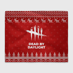 Плед флисовый Новогодний Dead by Daylight с оленями, цвет: 3D-велсофт