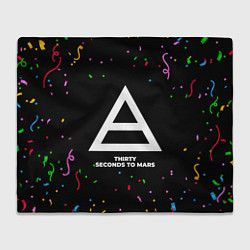 Плед флисовый Thirty Seconds to Mars конфети, цвет: 3D-велсофт