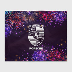 Плед флисовый Праздничный Porsche, цвет: 3D-велсофт