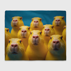 Плед флисовый Желтые капибары, цвет: 3D-велсофт