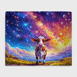 Плед флисовый Коровка и звездное небо, цвет: 3D-велсофт