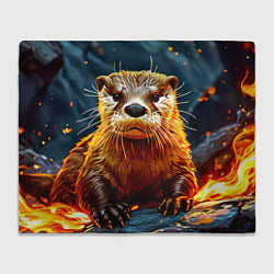 Плед флисовый Выдра в огне, цвет: 3D-велсофт
